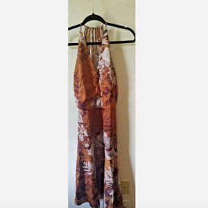 Reiss Anabella Strappy Back Midi Floral Dress
